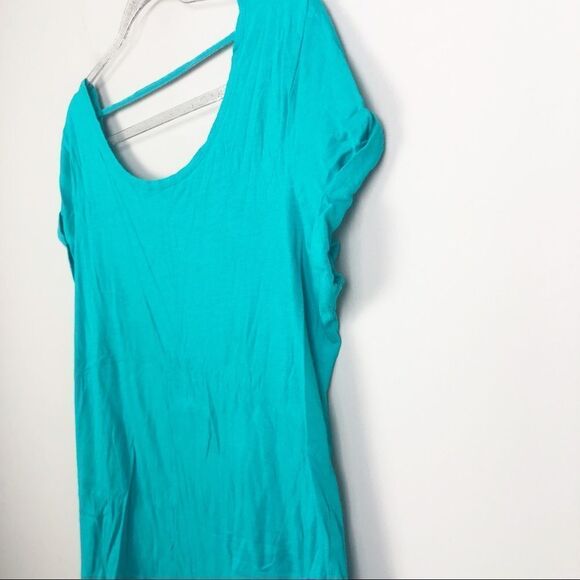 VICTORIA’S SECRET PINK | Teal Short Sleeve Tee Cuffed Low Back with Strap XS/S - Picture 2 of 8